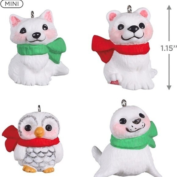2022 Hallmark Keepsake Mini Snow Buddies 4 Christmas tree ornaments￼ BRAND NEW - Picture 4 of 5